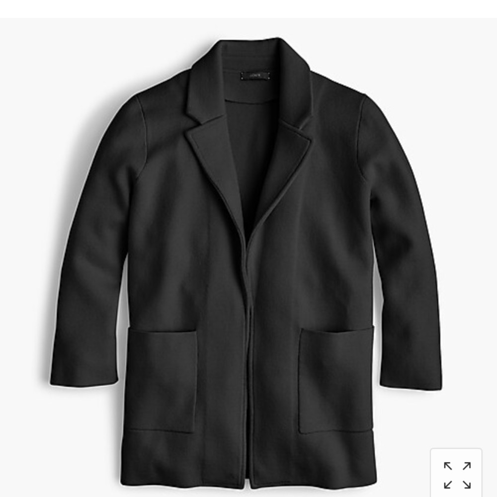 J.CREW black Sophie open-front sweater-blazer